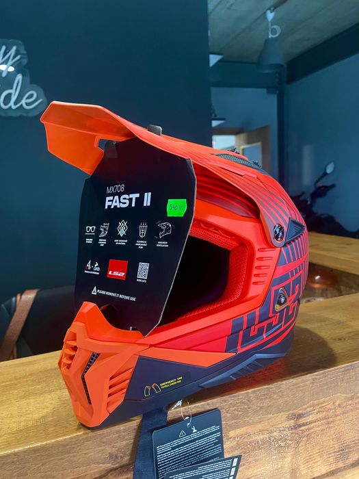 Casca moto LS2 FAST Duck portocaliu fluo