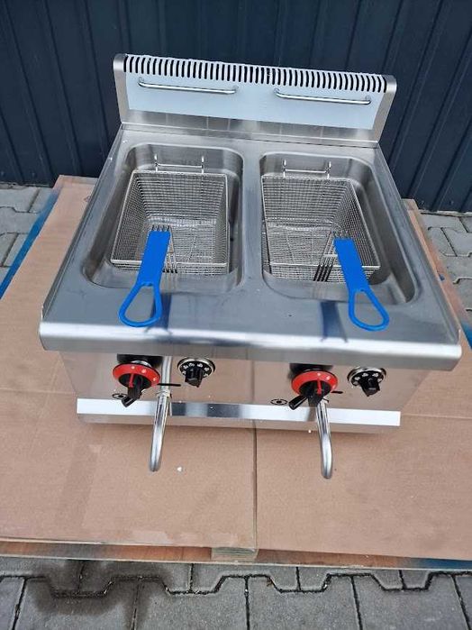 Friteuză pe gaz GPL dublă 15L+15L NOUA cu robineti