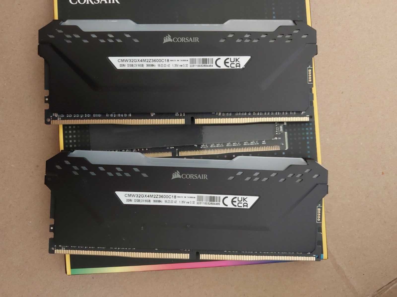 32GB DDR4 G.Skill TridentZ, Corsair Vengance RGB, 3600Mhz, CL18