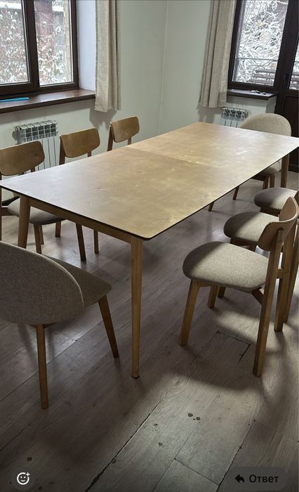 Стол кухонный продавец Daiva, массив березы