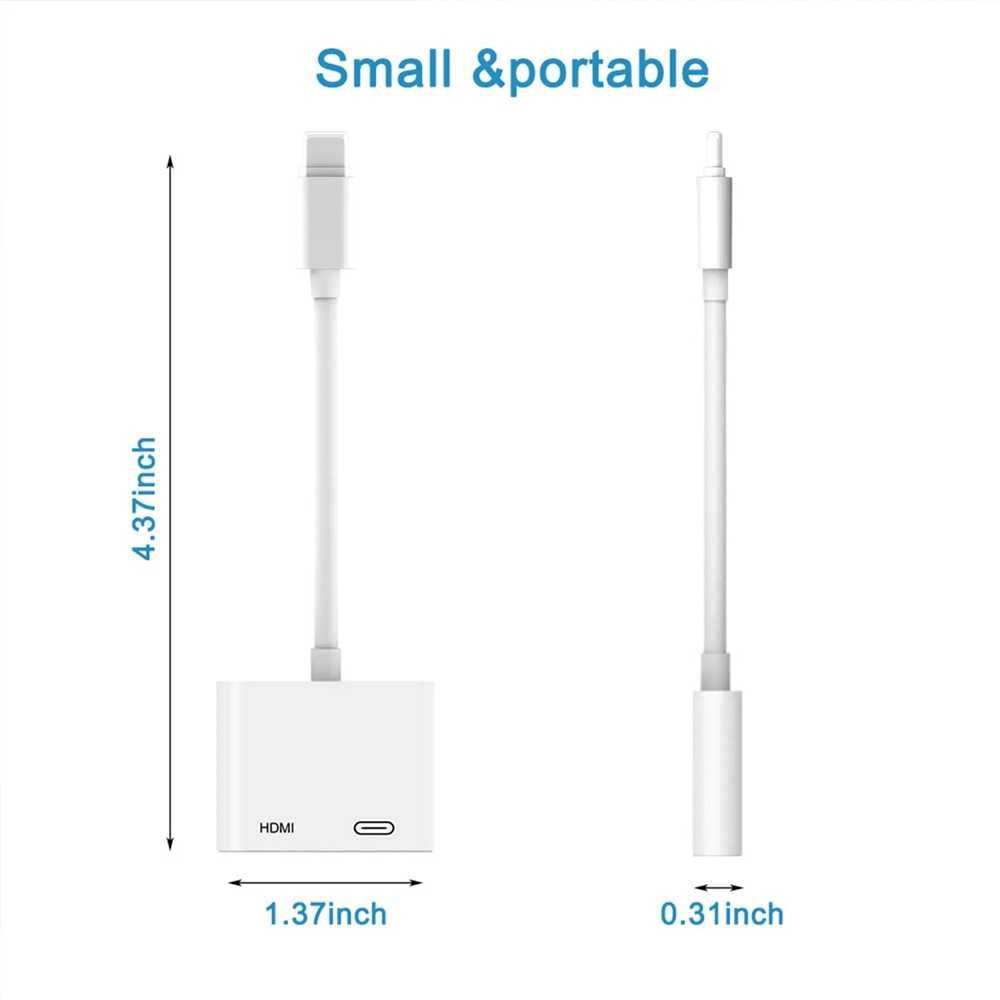Преходник HUB22, Lightning към HDMI, Digital AV adapter, За iPhone
