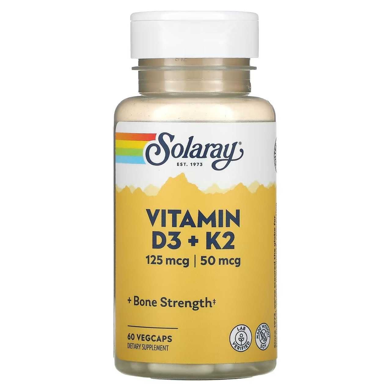 solaray vitamin d3+k2 5000 iu, витамин д3 5000 доза к2, д3+к2 5000