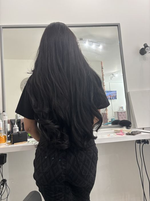 1 ред 150 gr 60 см 100% естествена коса натурален  цвят