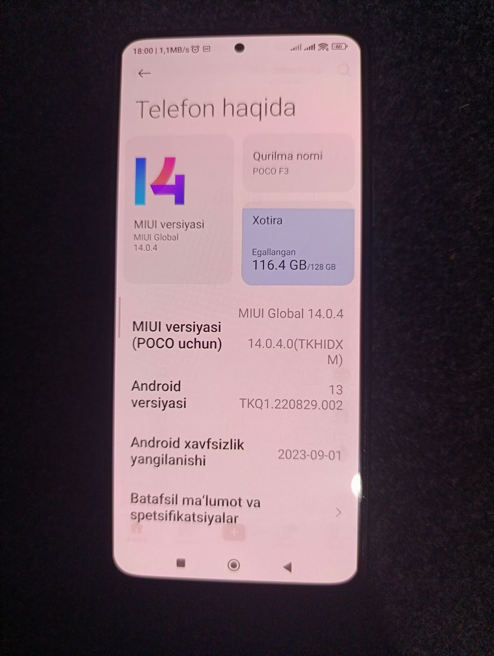 Pocco f3 5G madeli