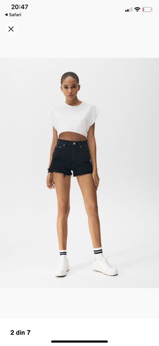 Jeans scurti negri Pull and bear