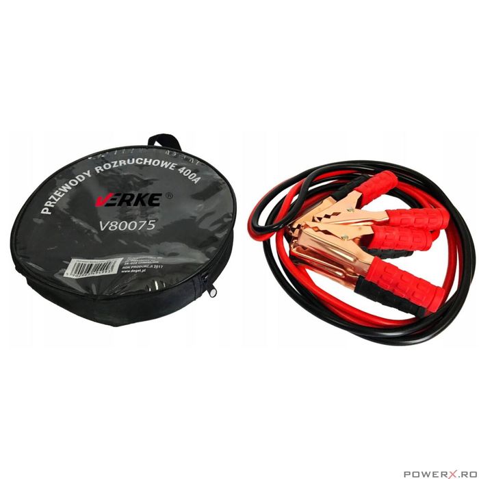 Set cabluri incarcare, pornire auto, 400A, 2.5m, Verke
