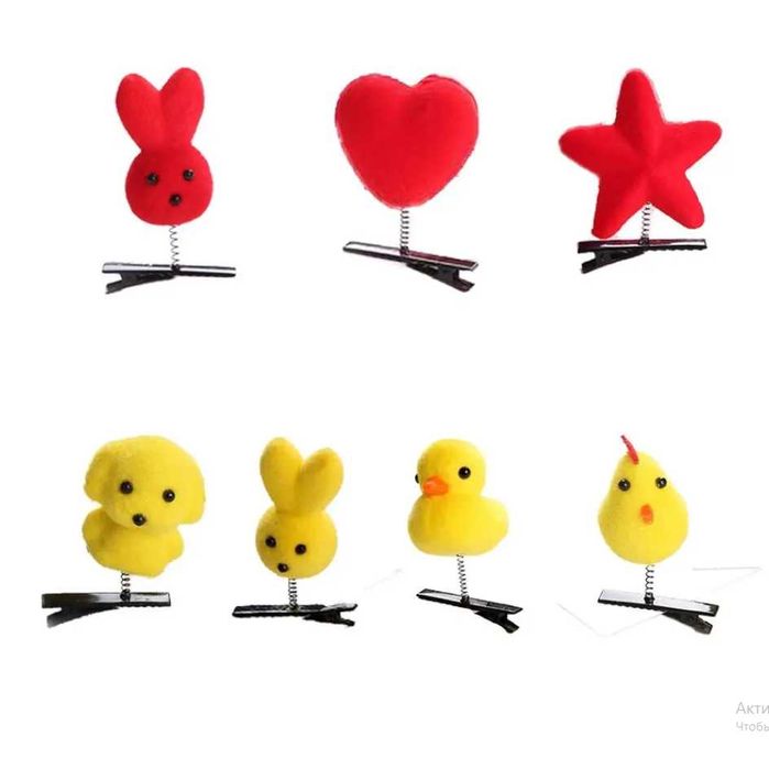 Заколка для волос детская забавная, оригинальная, на пружинке (разные)