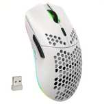 HXSJ 2.4G Wireless White Edition Gaming Mouse with RGB Lighting,