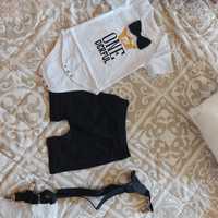 Летен комплект момче,бебе 1 годинка рожден ден,къси панталони и боди