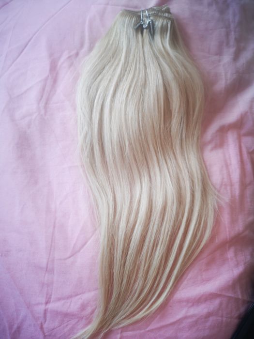 Естествена коса за удължаване на клипси