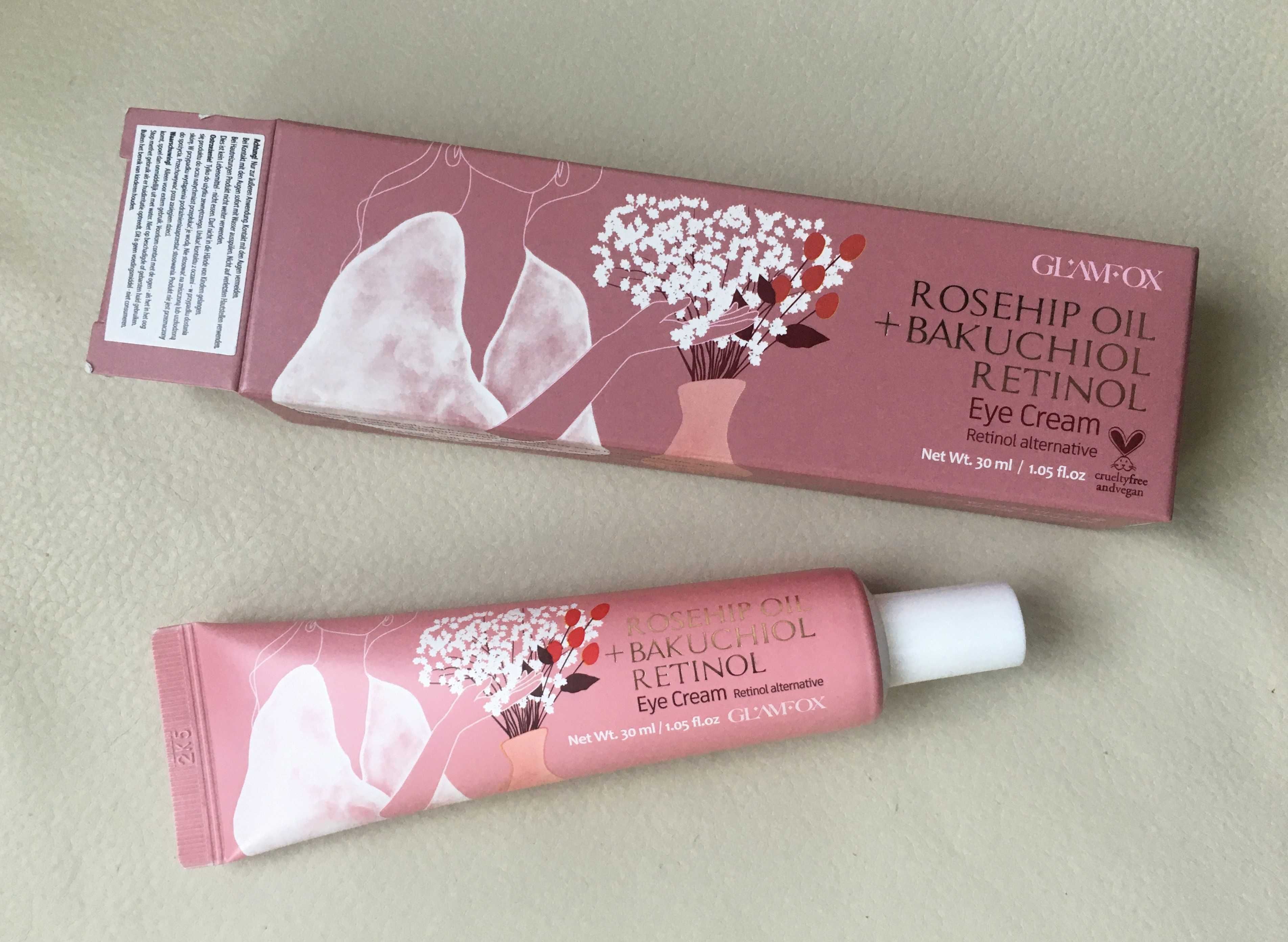 Околоочен крем GLAMFOX Rosehip Oil + Bakuchiol Retinol Eye Cream