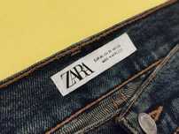 Blugi conici Zara Navy Blue