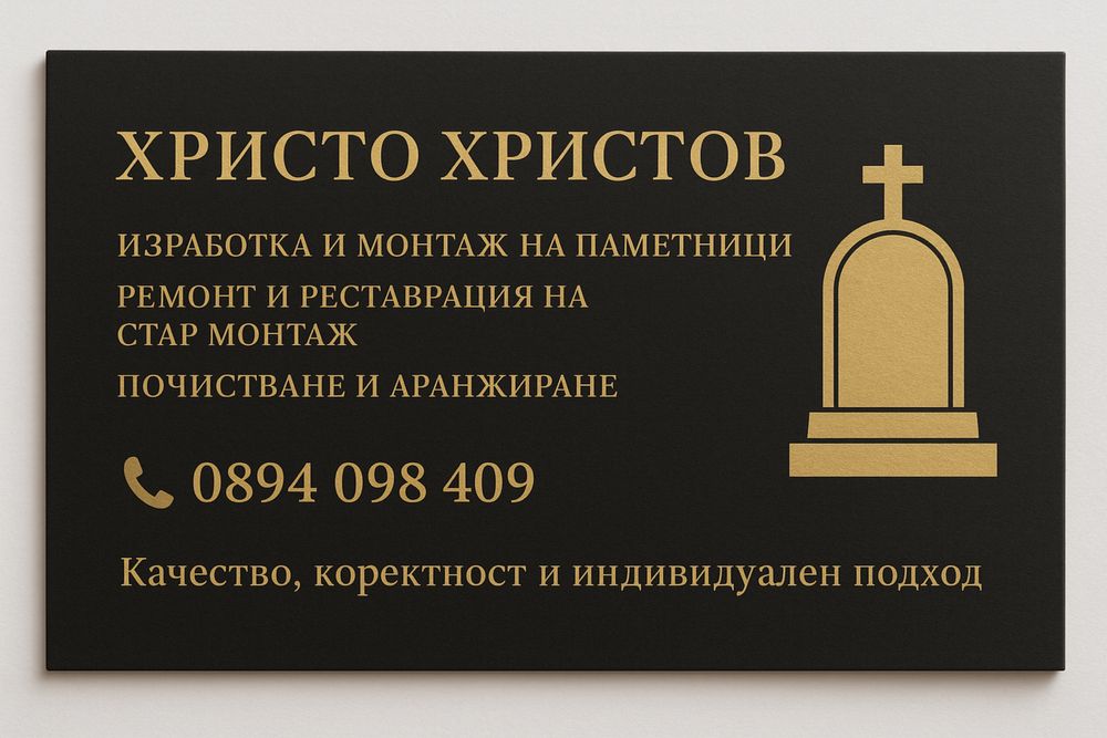 Изработка и монтаж на паметници