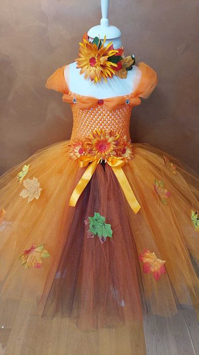 Rochita TUTU Zana Toamna Nuca Frunze Colorate Recolta serbare carnaval