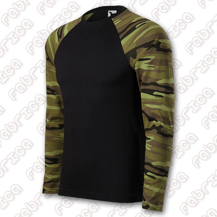 Bluza cu maneca lunga, camuflaj, diverse mărimi, 3 opțiuni culoare