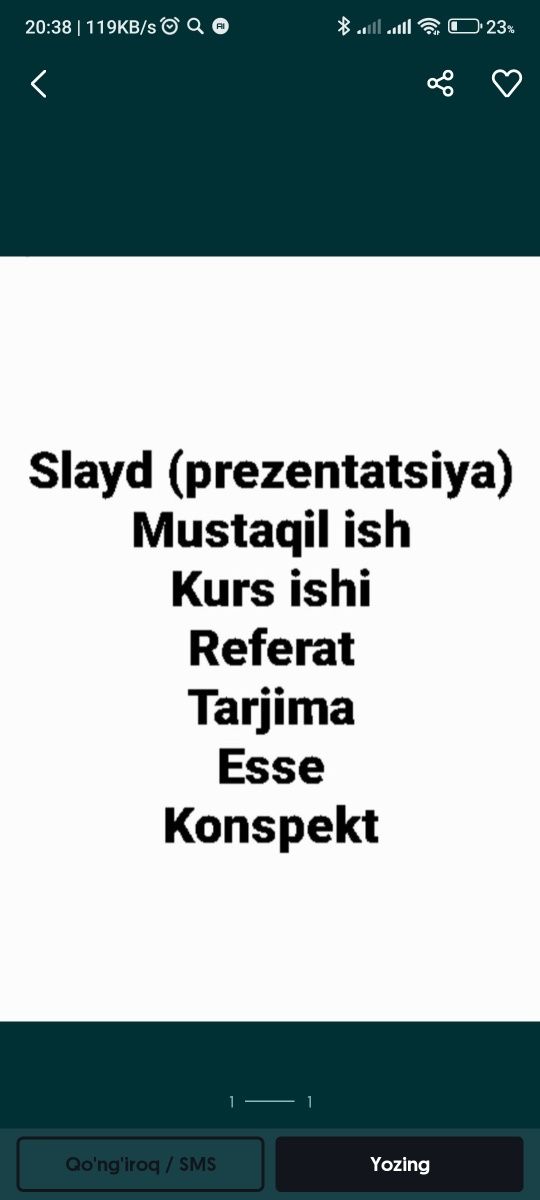 Prizintatsiya Mustaqil Ish Referat Kurs Ishi