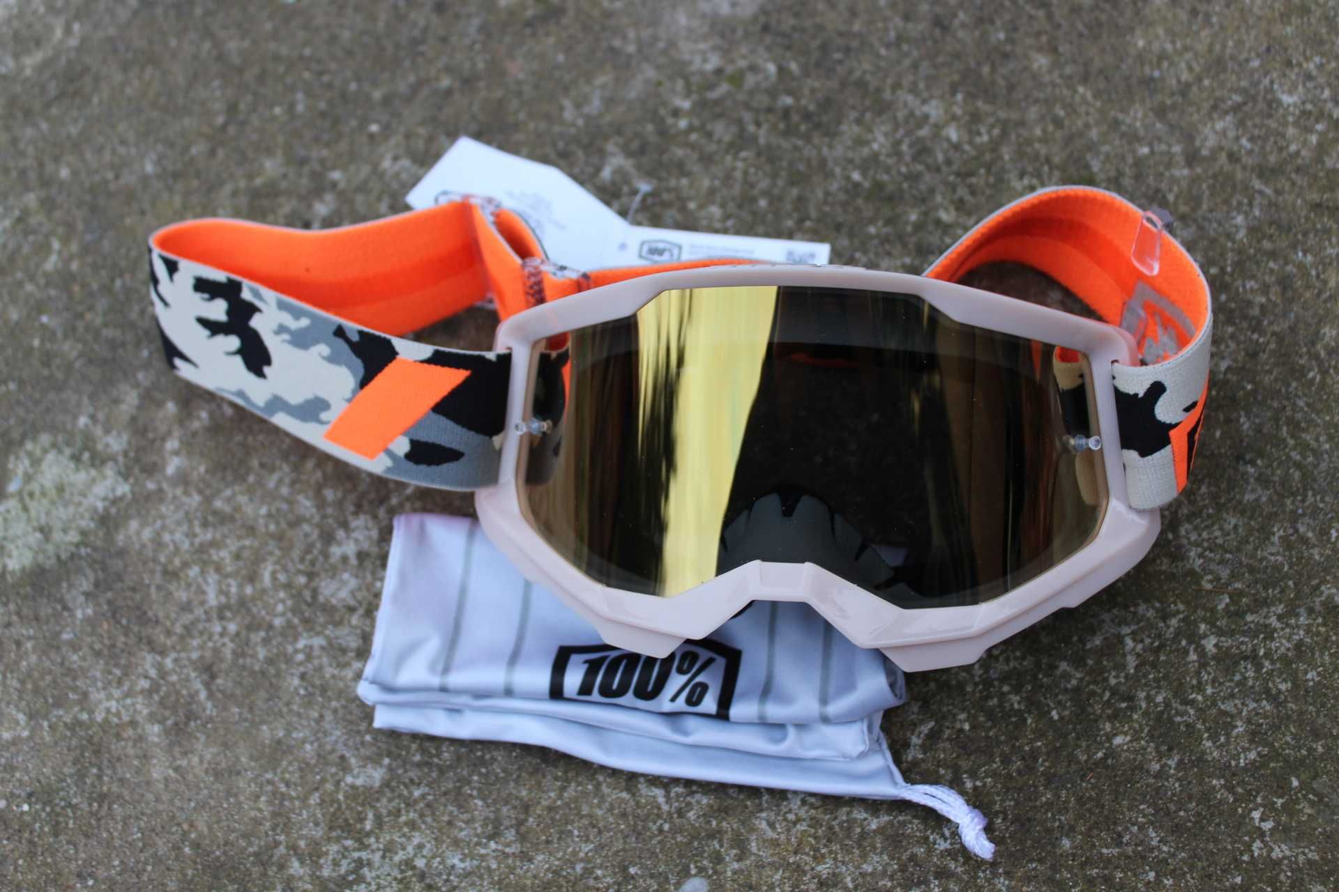 100% Strata Gen. 2 Kombat Goggle - Gold Mirror lens