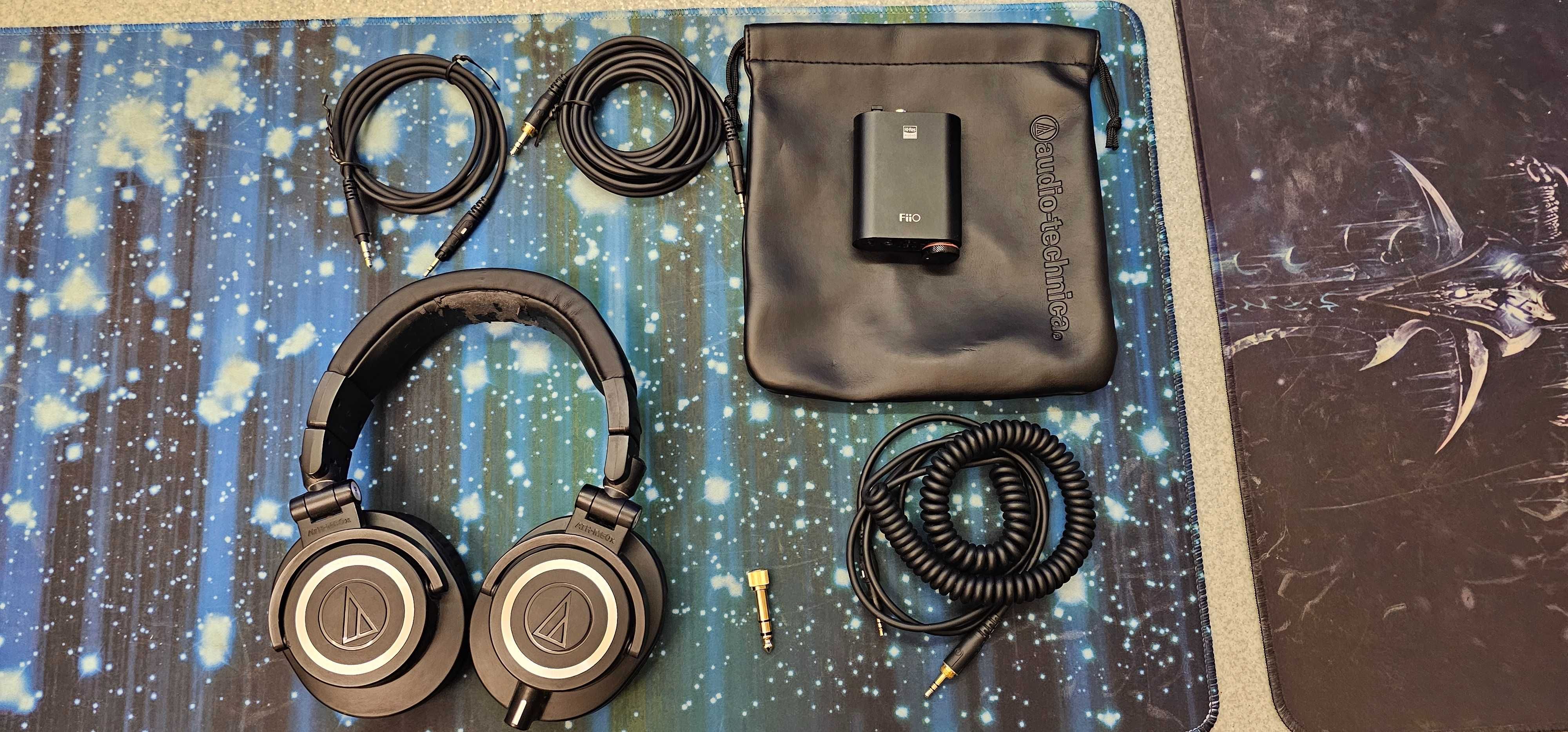 Pachet Casti Audio Audio-Technica ATH-M50x si DAC Amplificator FIIO K3