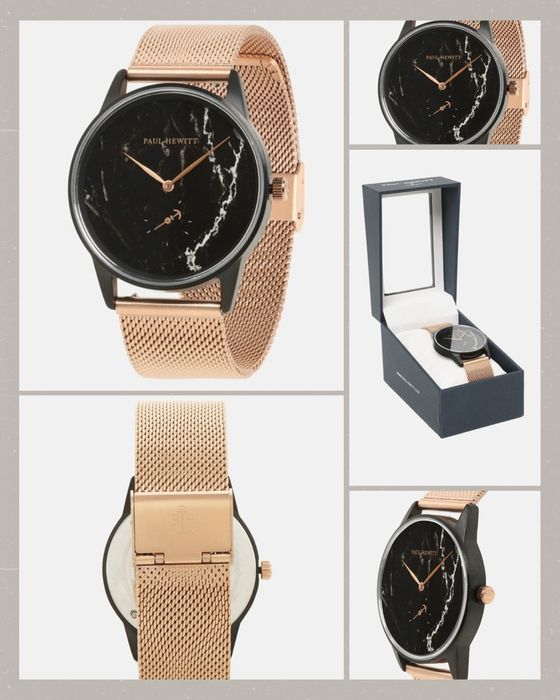 Нов часовник Paul Hewitt - черен с розово злато