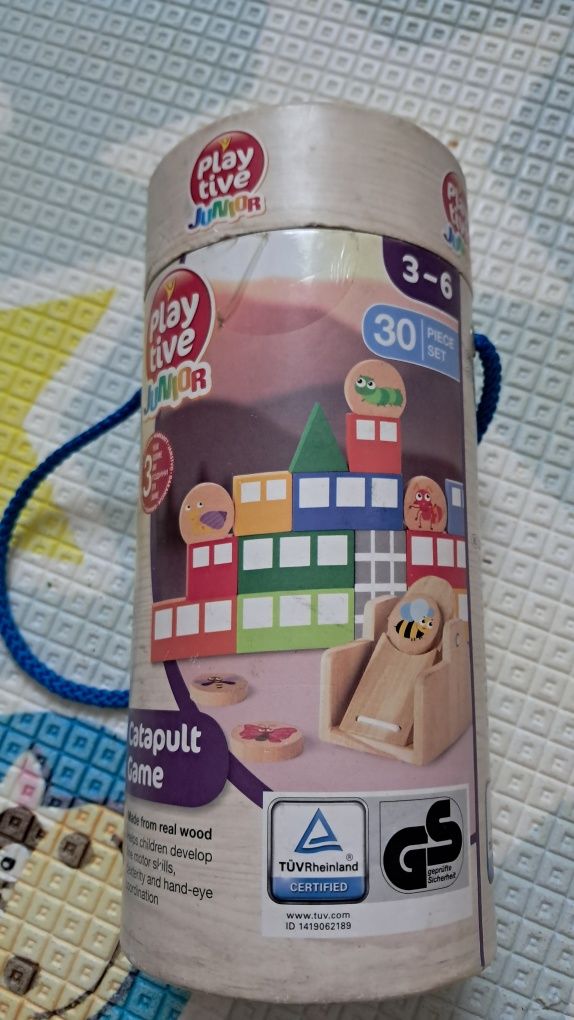 Joc catapulta cu piese din lemn natur 3-6 ani