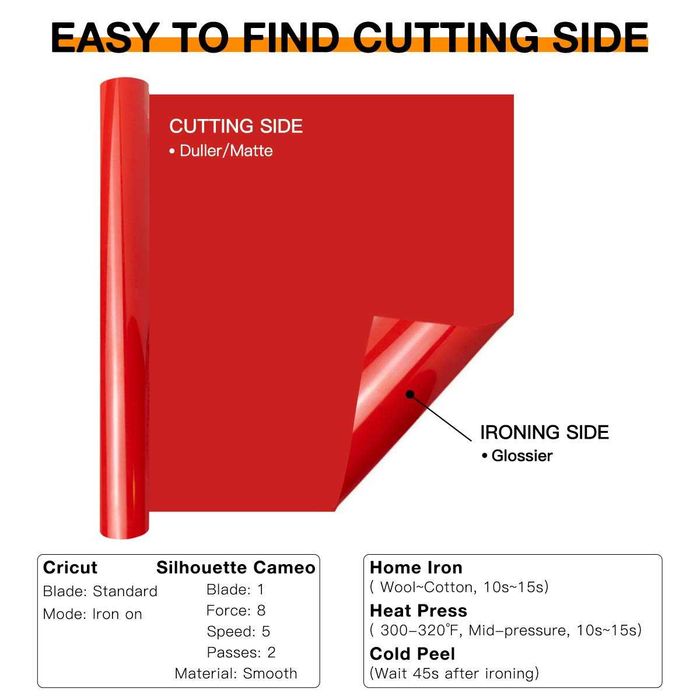 12 Термотрансферни фолиа за режещ плотер 30см х 150см