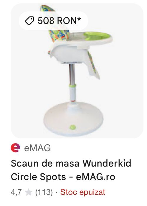 Scaun de masa Wunderkid Circle Alfabet