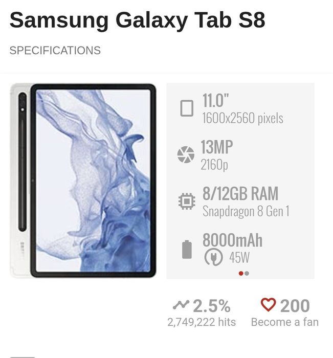 Samsung galaxy tab S8