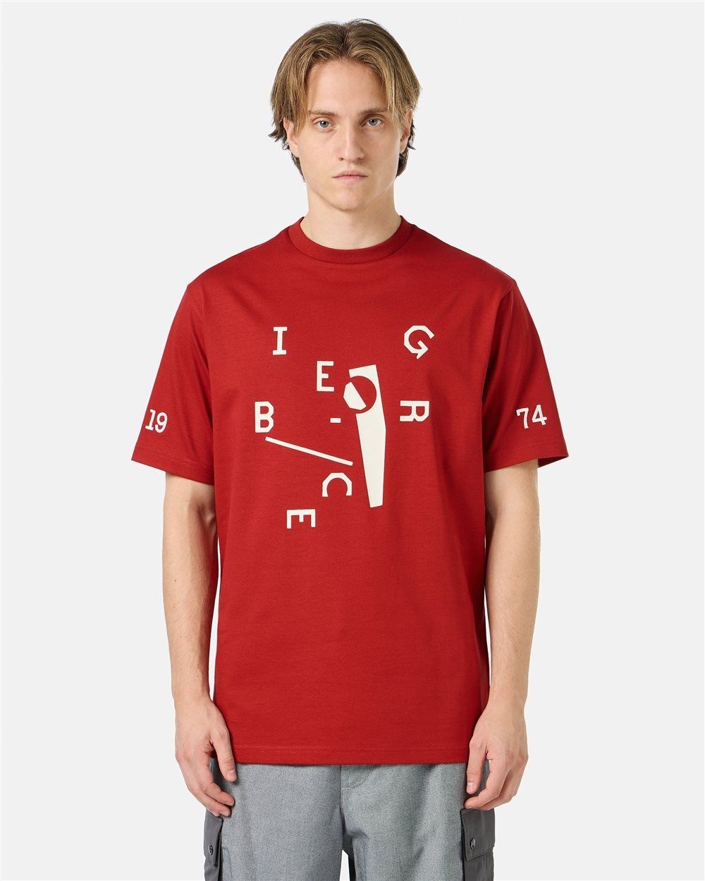 Мъжка тениска T shirt with Iceberg lettering print detail