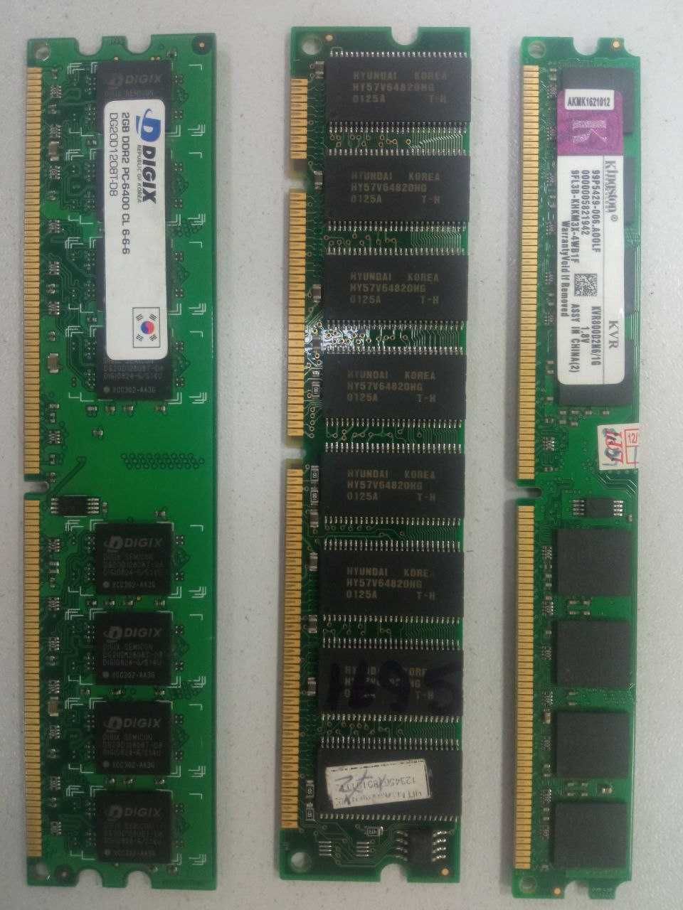 RAM Digix 2GB, Kingston 1GB, Hyundai 512MB