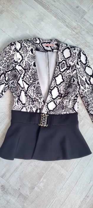 Sacou animal print alb negru BBY marimea 36