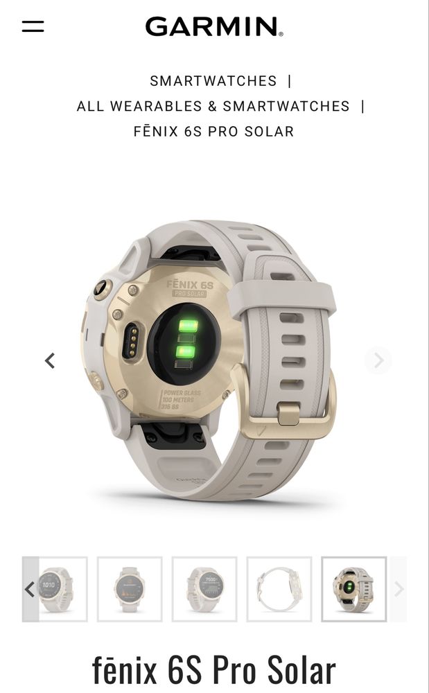 Garmin Smart Watch Fenix 6S Pro Solar