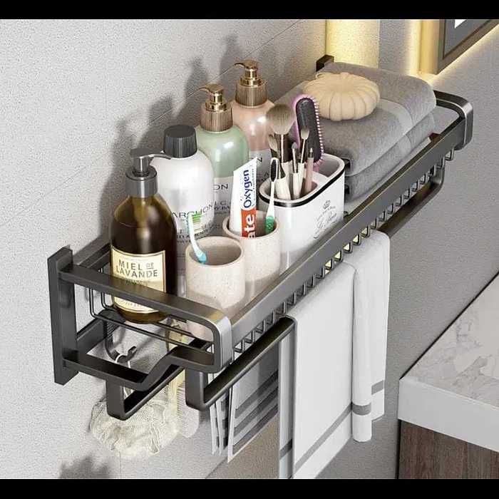 Suport pentru prosoape baie aluminiu argintiu 50cm NOU