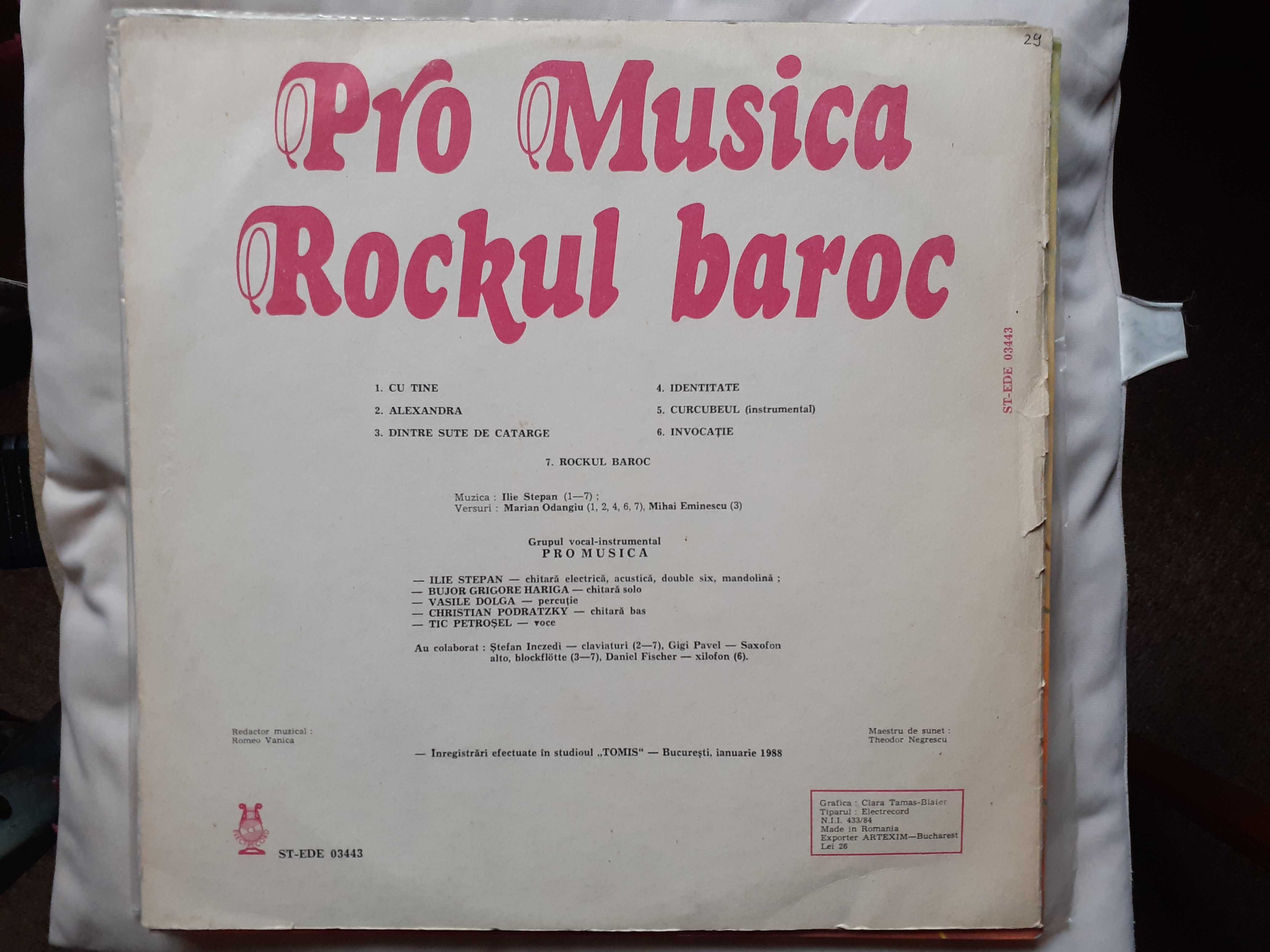 Vinil Pro Musica "Rockul barock" 1988