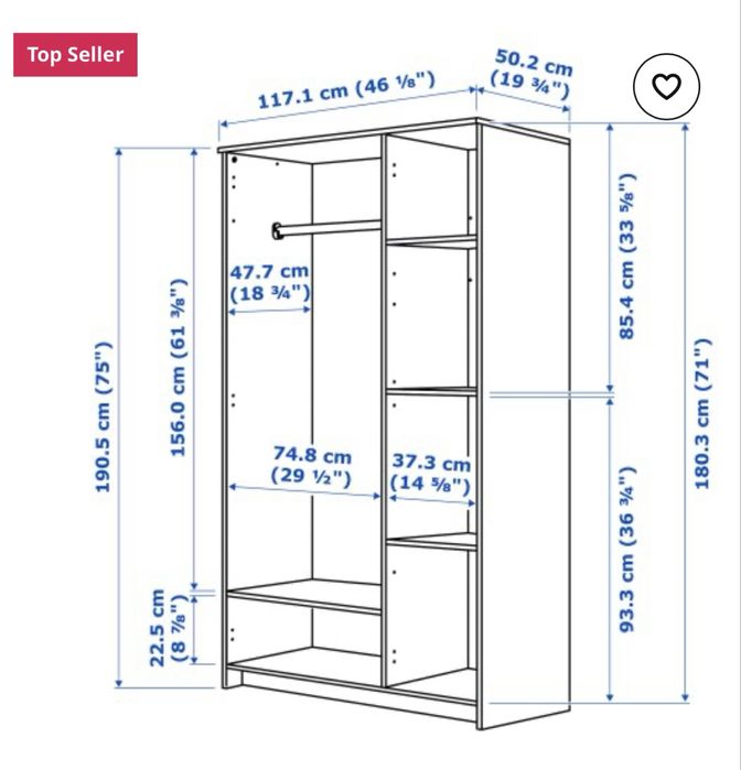 BRIMNES трикрилен гардероб IKEA