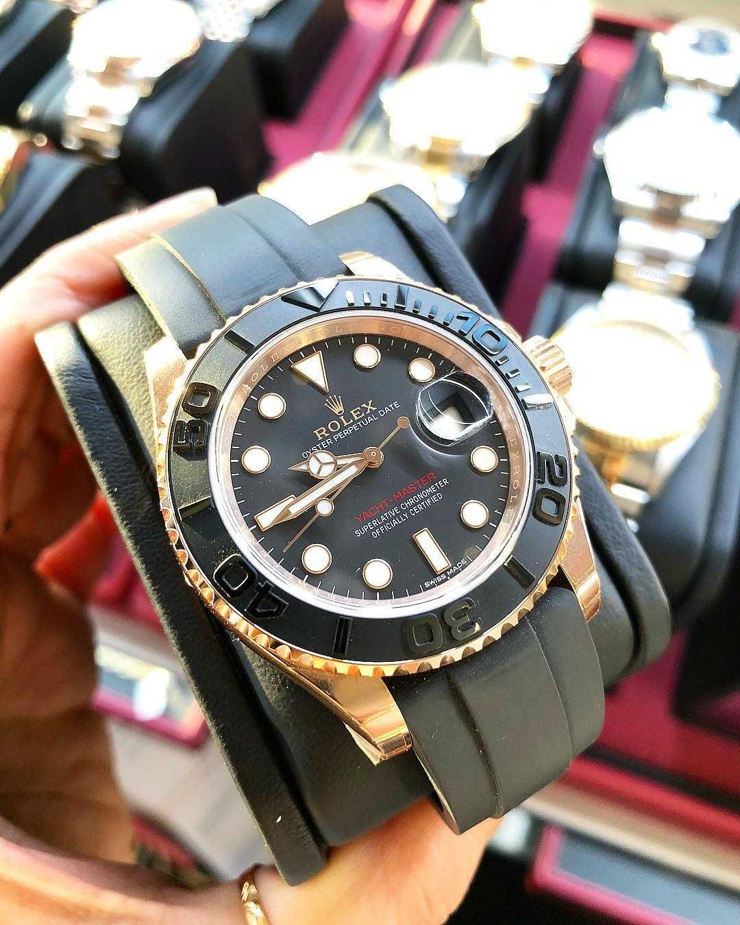 Часовници Rolex Yacht-Master 40mm каучук - розово злато