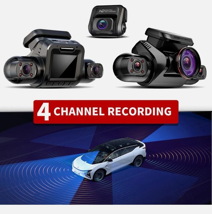Cameră auto 360° M8S 4 canale HD 4*1080P DVR auto cu înregistrare vide