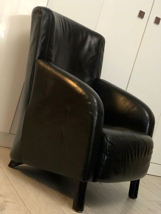 Vintage fotoliu piele neagra mid century art deco