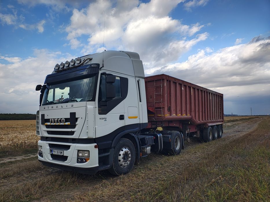 Bena cereale schimb cu semiremorca prelata