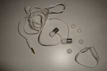casti cu microfon platinum albe si buton apel mufa jack adaptor jack