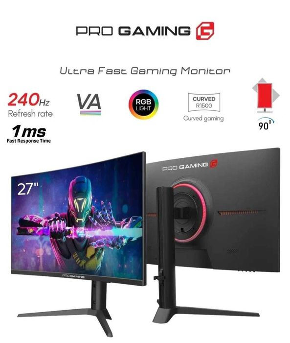 Игровой монитор PRO GAMING 27" – 240 Гц, 1 мс, VA, RGB!