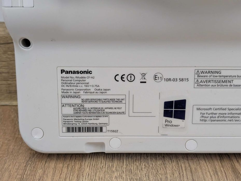 Laptop Panasonic Toughbook H2 cu touchscreen, baterie, încărcător