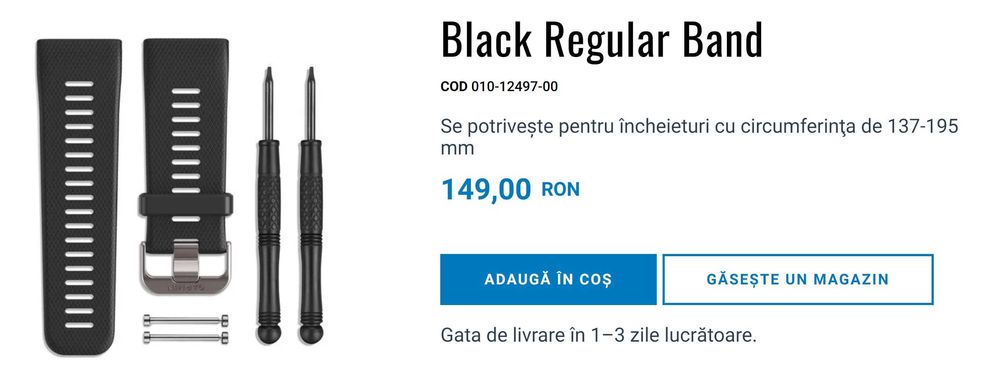 Vand bratara/curea silicon Garmin Vivoactive HR fara element de fixare