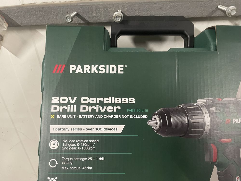 Бормашина и отвертка, Parkside PABS 20-Li I9, 45Nm, 2 скорости и куфар