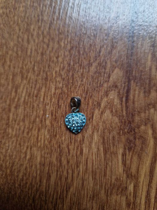 ПРОМОЦИЯ!  Сребърна висулка със синьо сърце