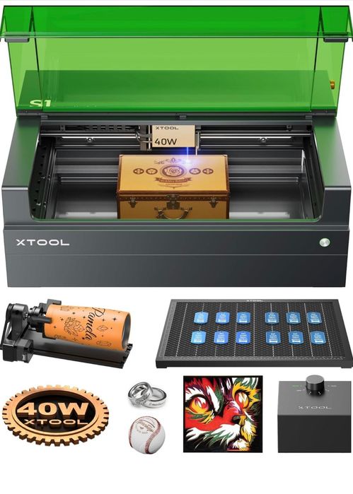 Masina de gravat laser 2-in-1 xTool S1 Kit All-in-One 40W (negru)Mașin