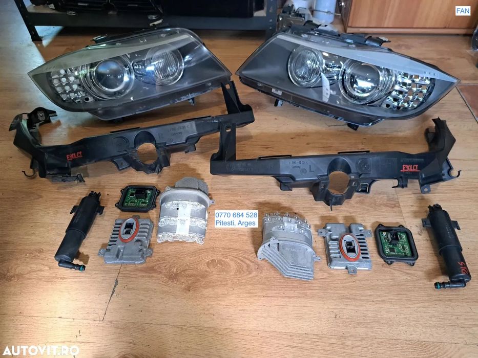 Far Faruri AHL BiXenon Adaptiv stanga dreapta Suport far stg dr Modul led semnalizare far Droser ballast Xenon Modul Calc SMC Adaptiv Spalator far originale BMW E90 LCI E91 LCI