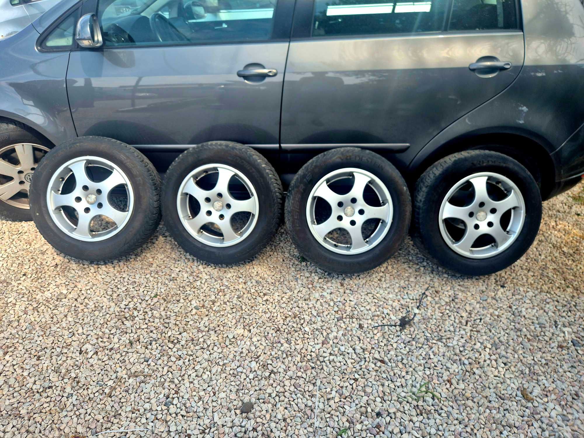 4 алуминиеви джанти 15", JWL  5Х112 с гуми 195/65R15