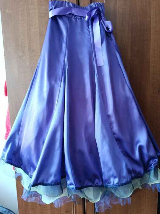 Пола за латино,боди и дълга пола за спортни танци за момиче 10-12 г