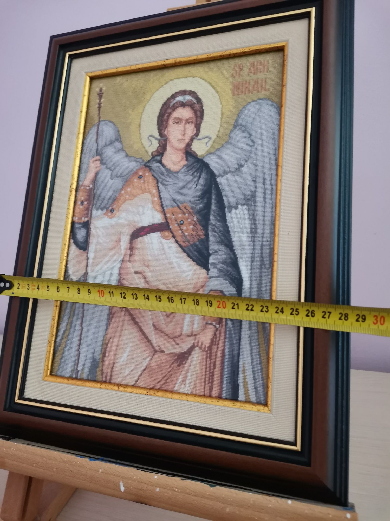 Goblen-icoana cusut manual Sfântul Arhanghel Mihail