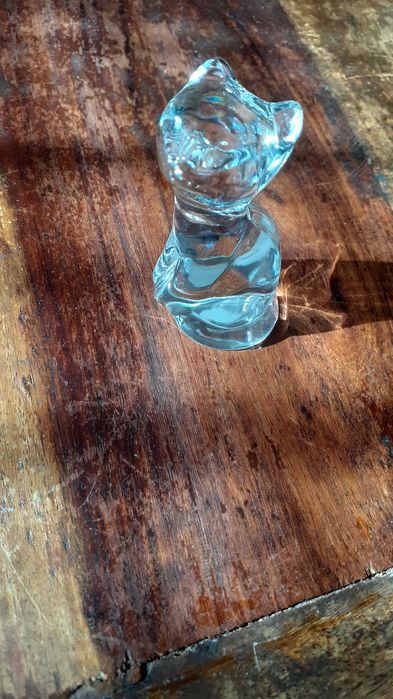Чешки кристал коте мече фигурка Бохемия, Bohemia Crystal